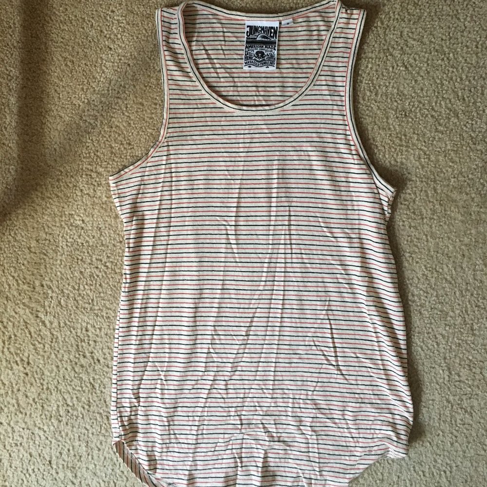 Jungmaven Red & Black striped tank top